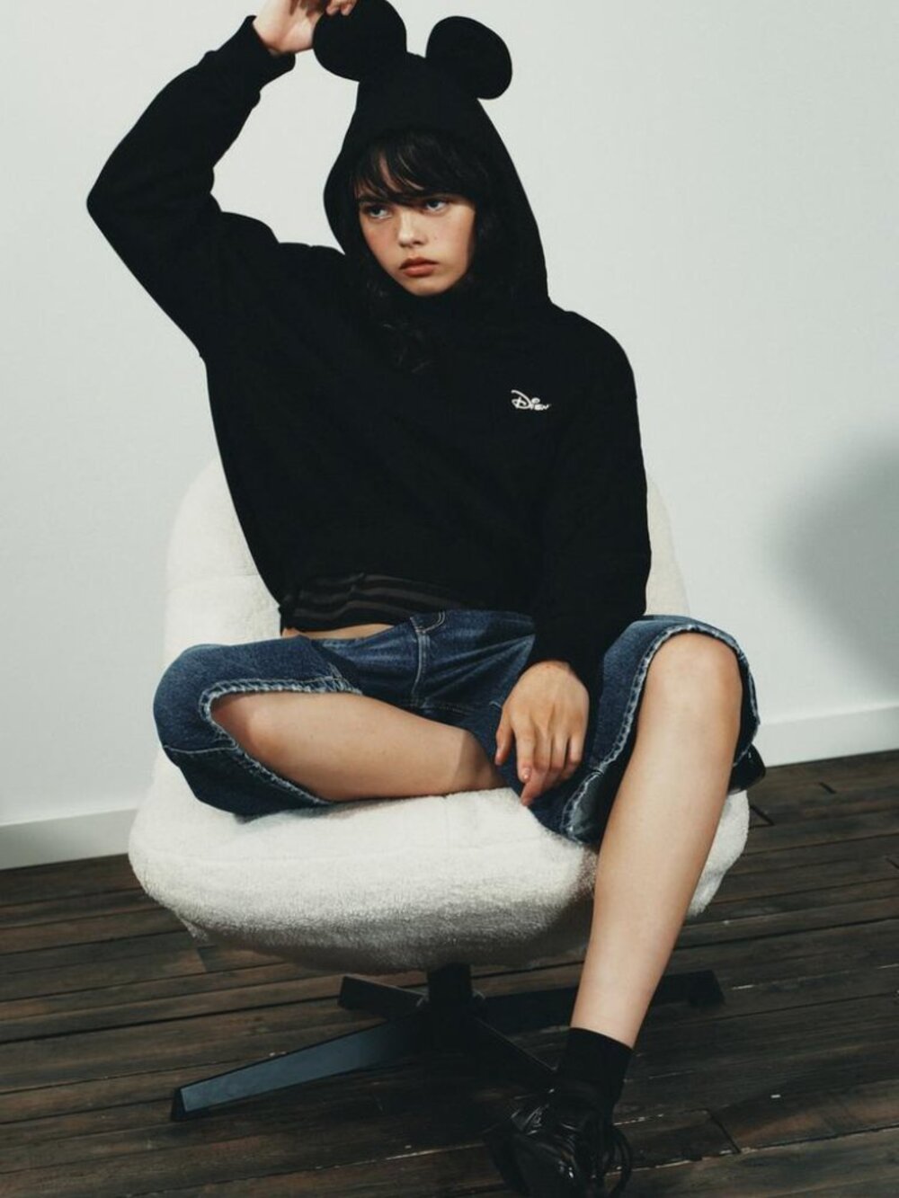 Zara Disney Text Sweatshirt Black Size S NWT Streetwear Grunge Retro Capsule